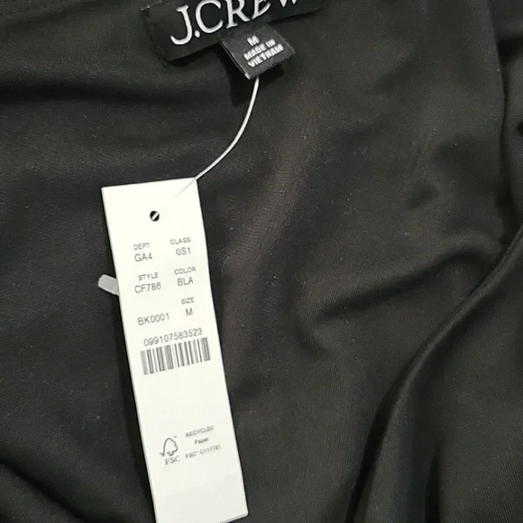 J Crew One-shoulder dress in jersey crepe CF786 Black